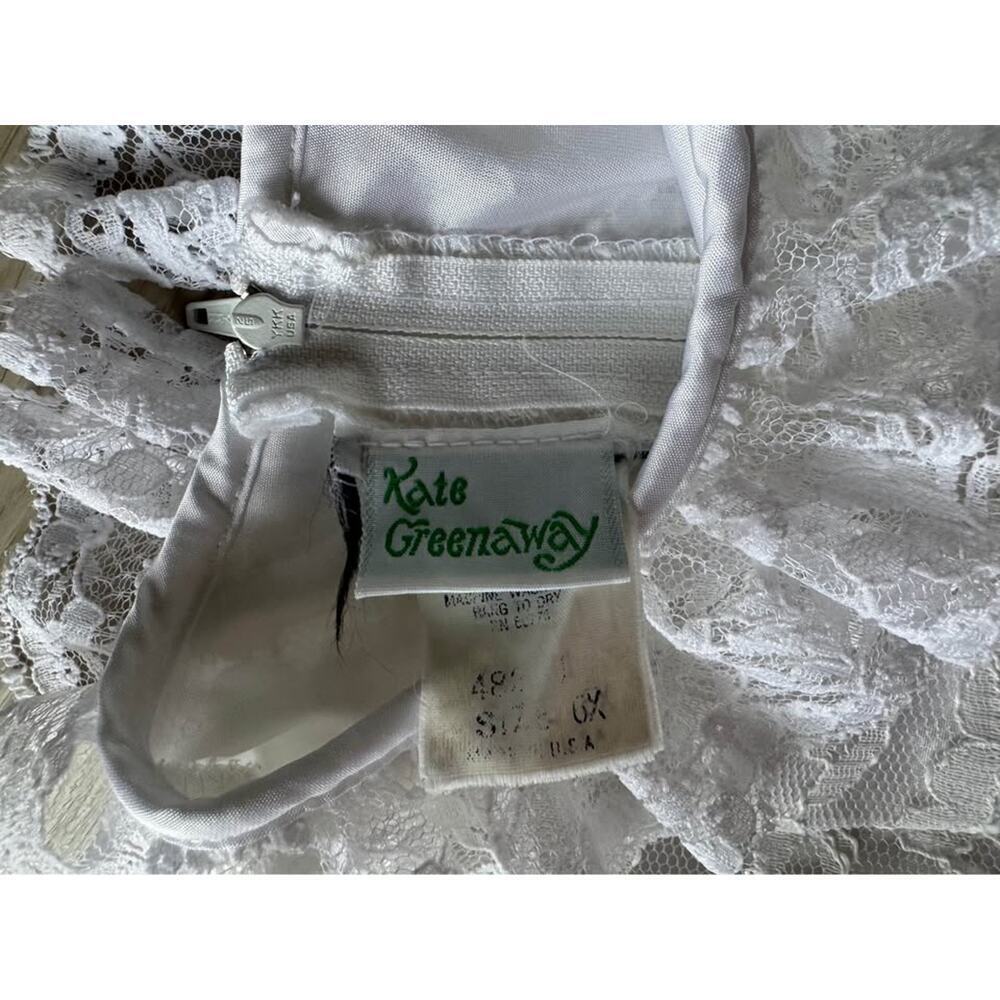 Kate Greenaway Girls 6x White Peplum Bow Vintage 80s 90s Party Communion Dress - Picture 3 of 4